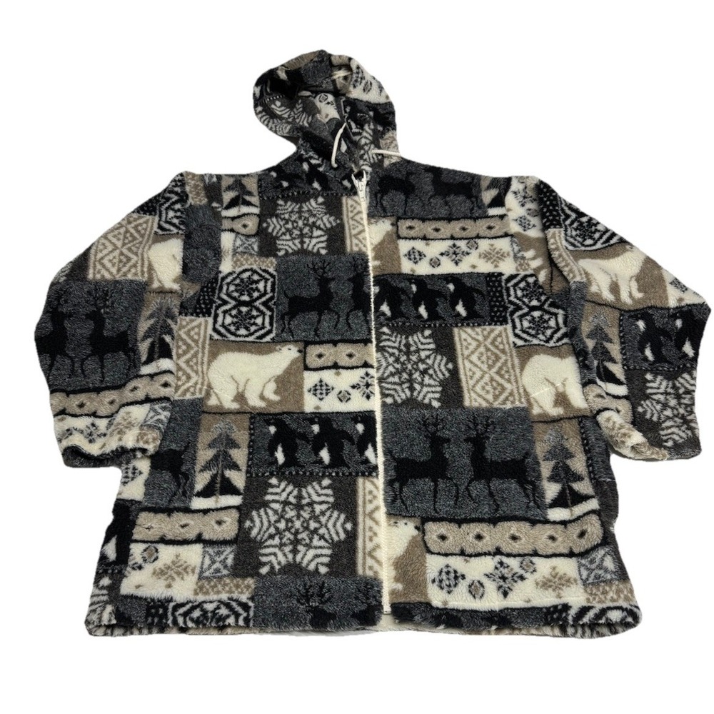 Vtg Northern Style Jacket Mens S Fleece Full Zip Hoodie USA Made Gorpcore